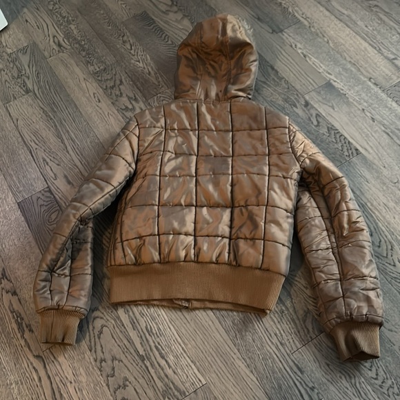 Tommy Hilfiger tan brown bumper puffer jacket Sz S - Picture 13 of 15